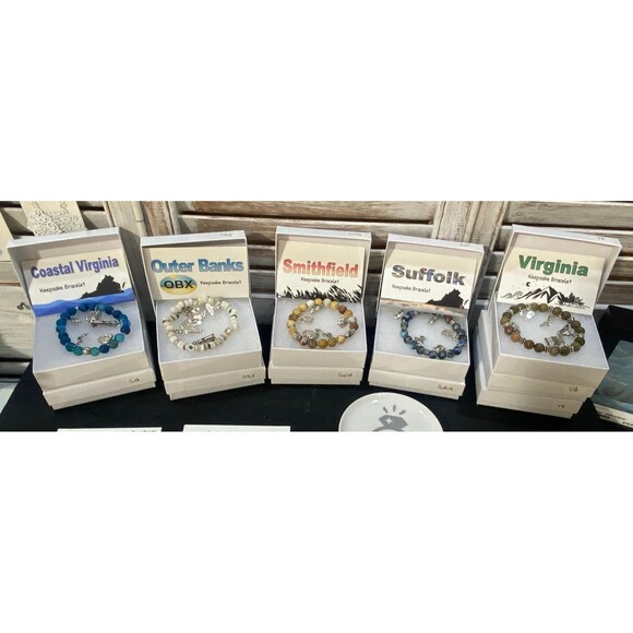 Virginia Keepsake Charm Bracelet Stretch Unakite - Picture 3 of 3